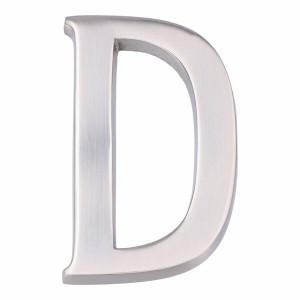 Letter EDM D Matt Nickel silver (10 cm)