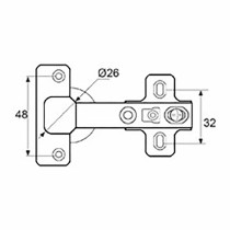 Charnière EDM BC01 26 mm Acier