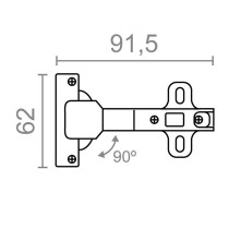 Hinge EDM 85656 BC12 Metal Steel Corner-cupboard 90º