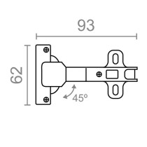 Charnière EDM BC09 35 mm 45º Acier