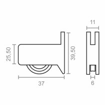 Bearing EDM CO-22 rd08 Nylon 37 x 39,5 mm (2 Units)