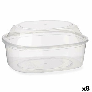 Rechteckige Lunchbox mit Deckel Durchsichtig Polypropylen 1,5 L 18 x 10,5 x 21,5 cm (8 Stück)