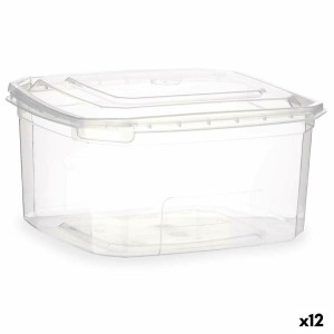 Rechteckige Lunchbox mit Deckel Durchsichtig Polypropylen 1 L 14,1 x 8 x 15,5 cm (12 Stück)