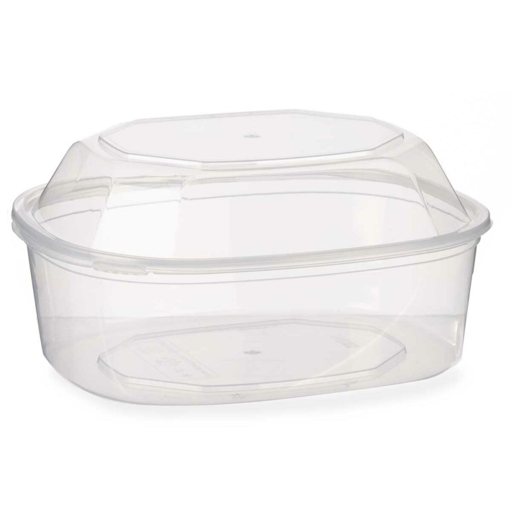 Boîte à repas rectangulaire avec couvercle Transparent polypropylène 1,5 L 18 x 10,5 x 21,5 cm (8 Unités)