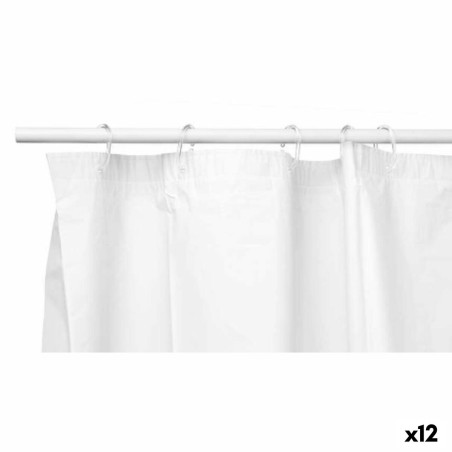 Rideau de Douche Berilo 89375 Blanc Polyéthylène EVA 180 x 180 cm (12 Unités)