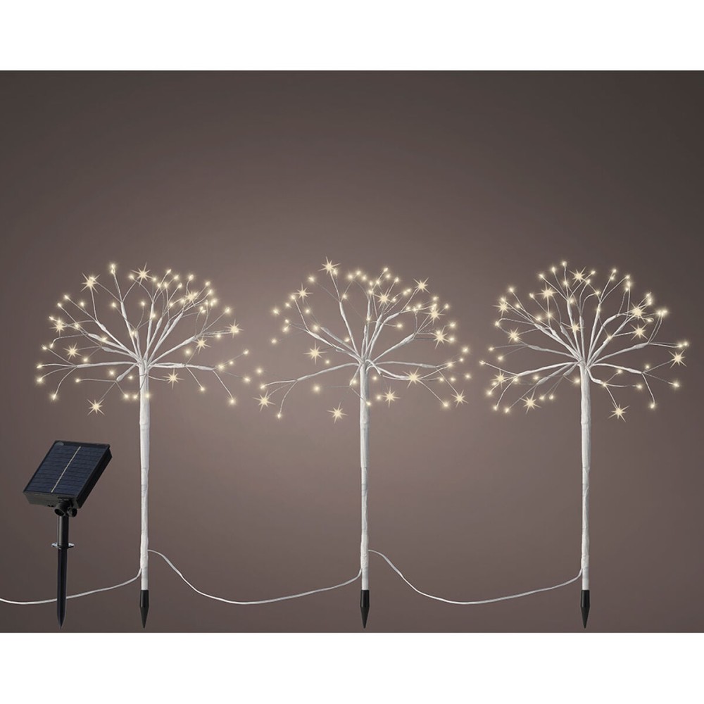 LED-Gartenpfahl-Set Lumineo Weiß Weihnachten Mini (3 Stücke)