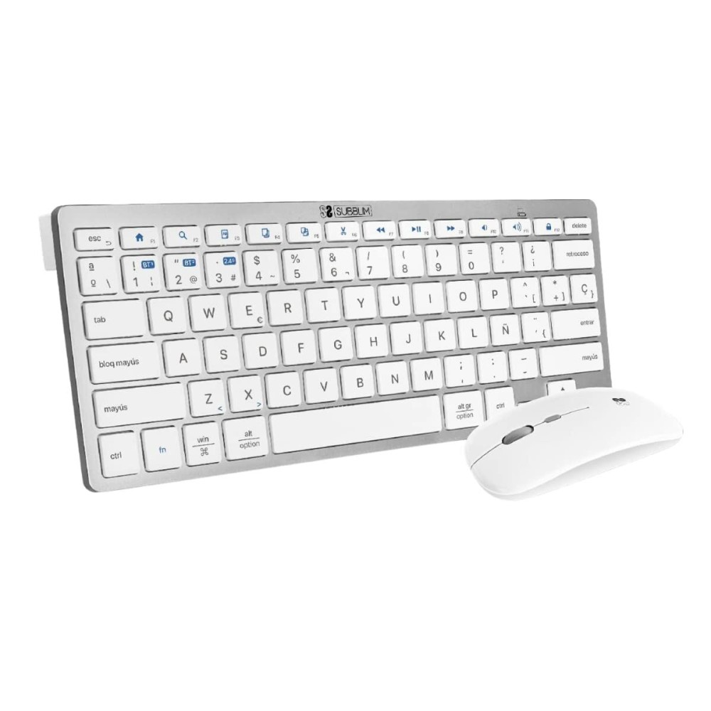 Tastatur mit Maus Subblim SUBKBC-OCO010 Weiß