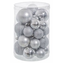 Boules de Noël Argenté Plastique Paillettes 12,5 x 12,5 x 27 cm (27 Unités)