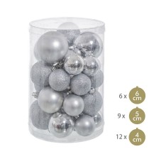 Boules de Noël Argenté Plastique Paillettes 12,5 x 12,5 x 27 cm (27 Unités)