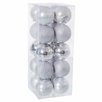 Boules de Noël Argenté Plastique 6 x 6 x 6 cm (20 Unités)