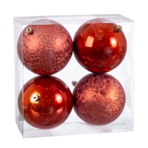 Christmas Baubles Copper Plastic 10 x 10 x 10 cm (4 Units)