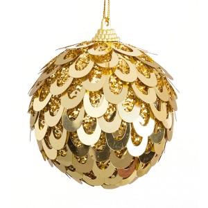 Weihnachtsbaumkugeln Gold Kunststoff Polyfoam 8 x 8 x 8 cm (4 Stück)