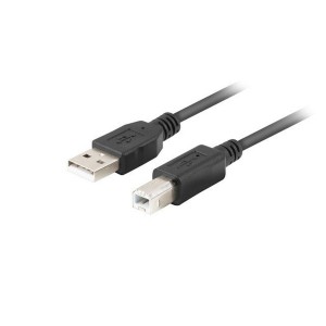 USB A to USB B Cable Lanberg CA-USBA-15CU-0010-BK Black 1 m