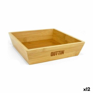 Bowl Quttin Brown Bamboo 20 x 20 x 5 cm (12 Units)