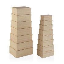 Satz stapelbarer Organizerboxen Versa Holz Pappe 15 Stücke 35 x 16,5 x 43 cm