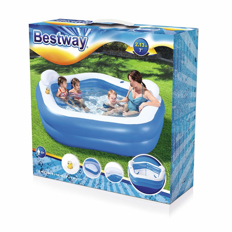 Bestway Piscine Gonflable 2 Chambres Family 213x206x69 cm +6 Ans Jardin 54153