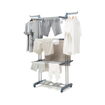 Folding Vertical Clothes Dryer with Wheels Dolver InnovaGoods 24 Bars