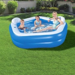 Bestway Aufblasbares Zweikammer-Schwimmbecken Family 213x206x69 cm +6 Jahre Garten 54153