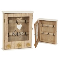 Schlüsselschrank Romimex natürlich Holz MDF 21 x 26 x 6 cm