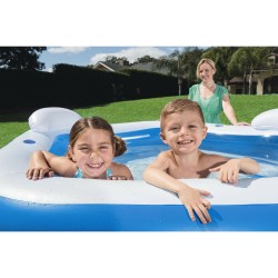 Bestway Piscine Gonflable 2 Chambres Family 213x206x69 cm +6 Ans Jardin 54153