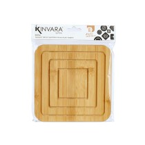 Table Mat Natural Bamboo 19 x 1 x 19 cm (24 Units) Squared