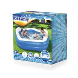 Bestway Aufblasbares Zweikammer-Schwimmbecken Family 213x206x69 cm +6 Jahre Garten 54153