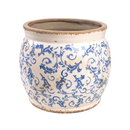 Cache-pot Romimex Bleu Blanc Porcelaine 20 x 16 x 20 cm