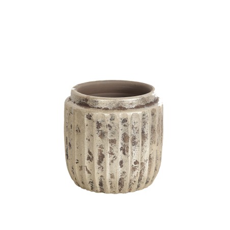 Planter Romimex Beige Ceramic Rustic 16 x 16 x 16 cm