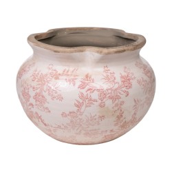 Cache-pot Romimex Beige Rose Porcelaine 20 x 14 x 20 cm