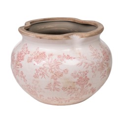 Cache-pot Romimex Beige Rose Porcelaine 23 x 16 x 23 cm