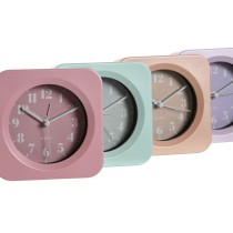 Table clock Home ESPRIT Green Pink Coral Lilac 11 x 4,7 x 11 cm