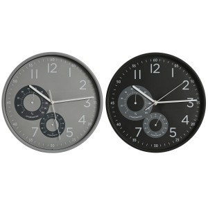 Wanduhr Home ESPRIT Schwarz Grau PVC 30 x 4,7 x 30 cm (2 Stück)