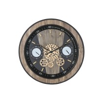 Wall Clock Home ESPRIT Black Natural Crystal Iron 60 x 8 x 60 cm