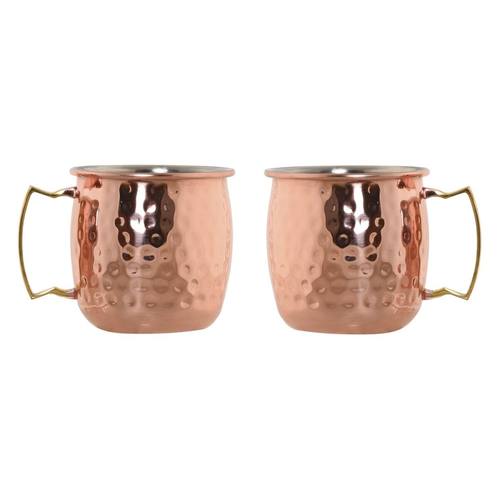 Ensemble de 2 mugs Home ESPRIT Doré 480 ml