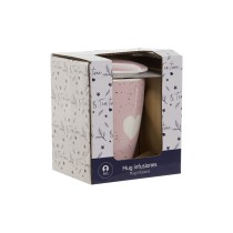 Tasse avec filtre pour infusions Home ESPRIT Gris Rose 340 ml (2 Unités)