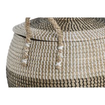 Set de basket Home ESPRIT Blanc Noir Naturel 45 x 45 x 48 cm (2 Pièces)