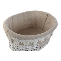 Set de basket Home ESPRIT Blanc Beige osier 36 x 29 x 15 cm (3 Pièces)