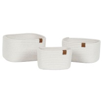 Set de basket Home ESPRIT Blanc Moderne 25 x 20 x 14 cm (3 Pièces)