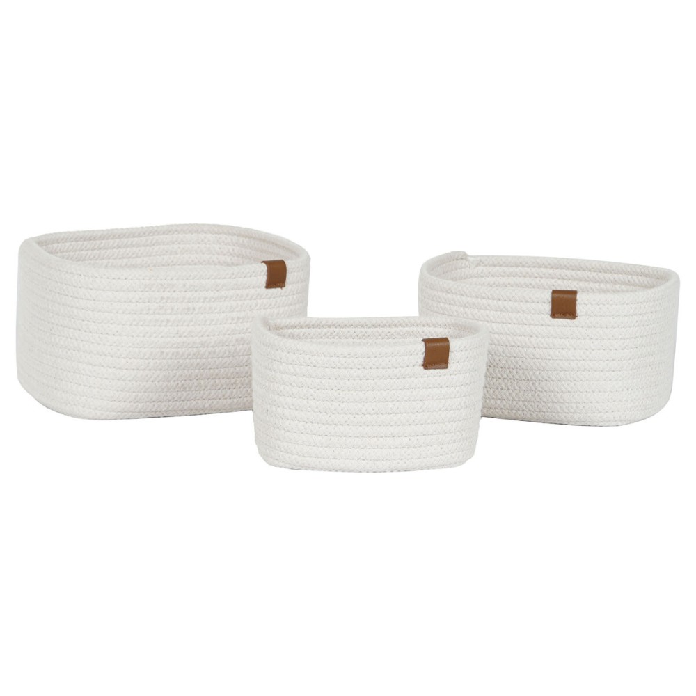 Basket set Home ESPRIT White Modern 25 x 20 x 14 cm (3 Pieces)