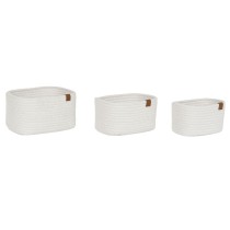 Set de basket Home ESPRIT Blanc Moderne 25 x 20 x 14 cm (3 Pièces)