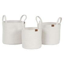 Basket set Home ESPRIT White Modern 30 x 30 x 28 cm (3 Pieces)