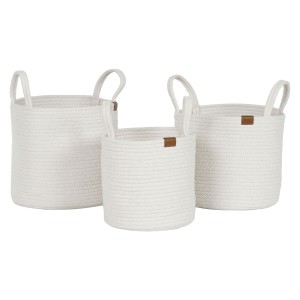 Basket set Home ESPRIT White Modern 30 x 30 x 28 cm (3 Pieces)