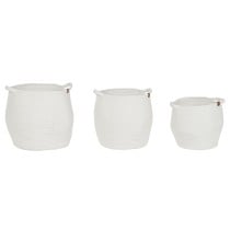 Basket set Home ESPRIT White Modern 34 x 34 x 34 cm (3 Pieces)