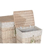 Basket set Home ESPRIT Green Beige Natural wicker 47 x 35 x 55 cm 5 Pieces