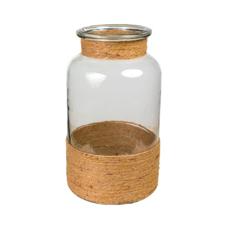 Vase Romimex Marron Transparent Jute verre 20 x 36 x 20 cm