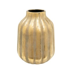 Blumenvase Romimex Gold Porzellan Streifen 21 x 27 x 21 cm