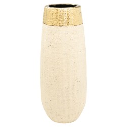 Blumenvase Romimex Beige Gold Porzellan 17 x 40 x 17 cm