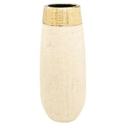 Vase Romimex Beige Golden Porcelain 17 x 40 x 17 cm