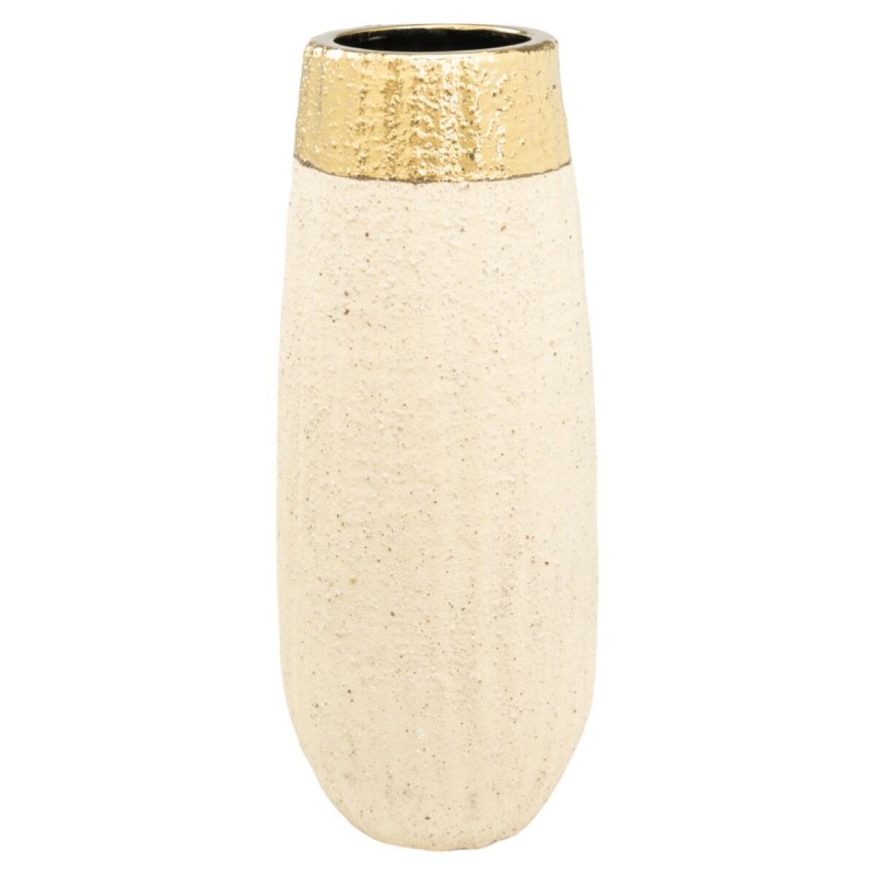 Blumenvase Romimex Beige Gold Porzellan 17 x 40 x 17 cm