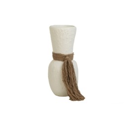 Vase Romimex White Ceramic Rope 15 x 40 x 15 cm